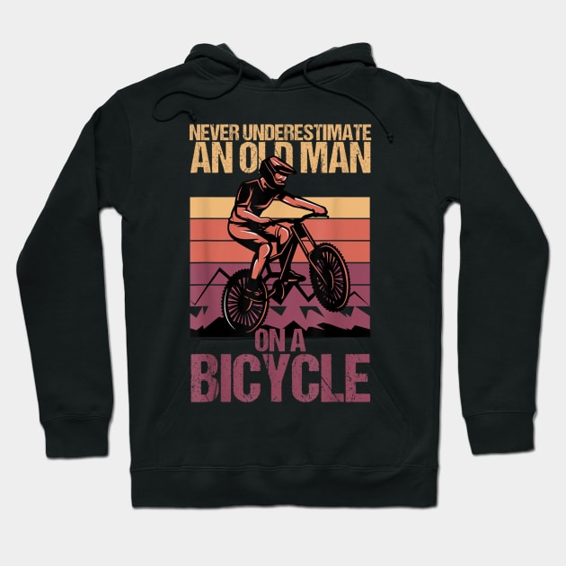 Never Underestimate An Old Guy With A Bicycle Hoodie by rhazi mode plagget